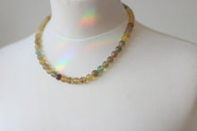 Natural Milti Flourite & Silver Necklace