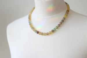 Natural Milti Flourite & Silver Necklace