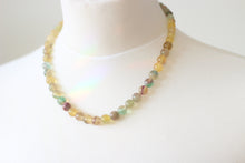 Natural Milti Flourite & Silver Necklace