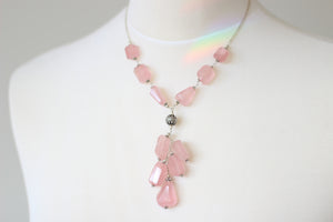 Rose Quartz & Silver Necklace