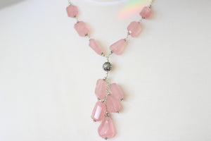 Rose Quartz & Silver Necklace