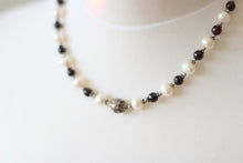 Garnet, Pearl & Silver Necklace