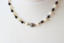 Garnet, Pearl & Silver Necklace