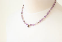 Amethyst, Smokey Quartz & Silver Necklace