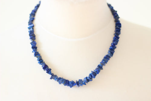 Lapis Lazuli Chip & Silver Necklace