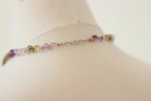 Amethyst, Smokey Quartz, Clear Quartz & Silver Necklace