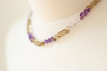 Amethyst, Smokey Quartz, Clear Quartz & Silver Necklace