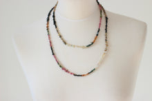 Multi-Coloured Mix Tourmaline Chip & Silver Necklace