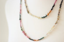 Multi-Coloured Mix Tourmaline Chip & Silver Necklace