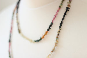 Multi-Coloured Mix Tourmaline Chip & Silver Necklace