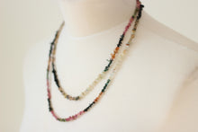 Multi-Coloured Mix Tourmaline Chip & Silver Necklace