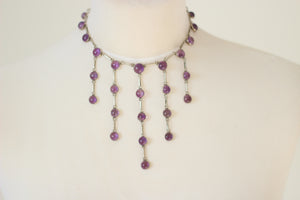 Amethyst & Silver Waterfall Necklace