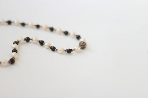 Garnet, Pearl & Silver Necklace