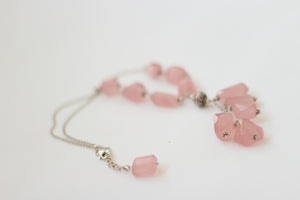 Rose Quartz & Silver Necklace