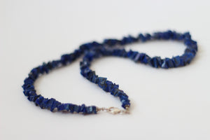 Lapis Lazuli Chip & Silver Necklace