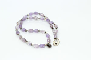 Amethyst, Smokey Quartz & Silver Necklace