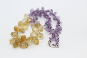 Amethyst, Citrine & Silver Necklace