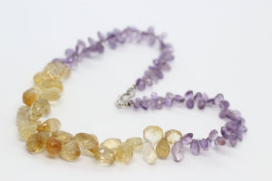 Amethyst, Citrine & Silver Necklace