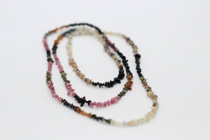 Multi-Coloured Mix Tourmaline Chip & Silver Necklace