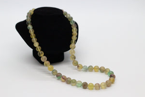 Natural Milti Flourite & Silver Necklace