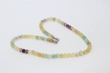 Natural Milti Flourite & Silver Necklace