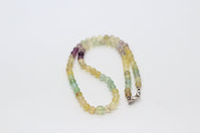 Natural Milti Flourite & Silver Necklace