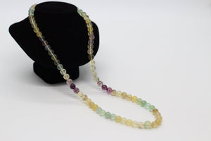 Natural Milti Flourite & Silver Necklace