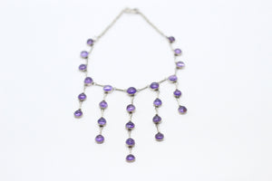 Amethyst & Silver Waterfall Necklace