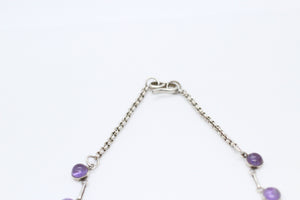 Amethyst & Silver Waterfall Necklace