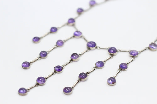 Amethyst & Silver Waterfall Necklace