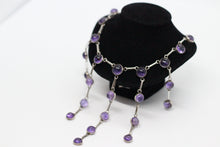 Amethyst & Silver Waterfall Necklace