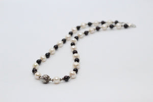 Garnet, Pearl & Silver Necklace